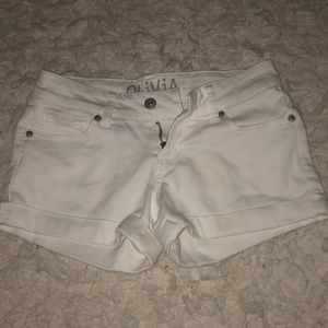 White Cuffed Shorts